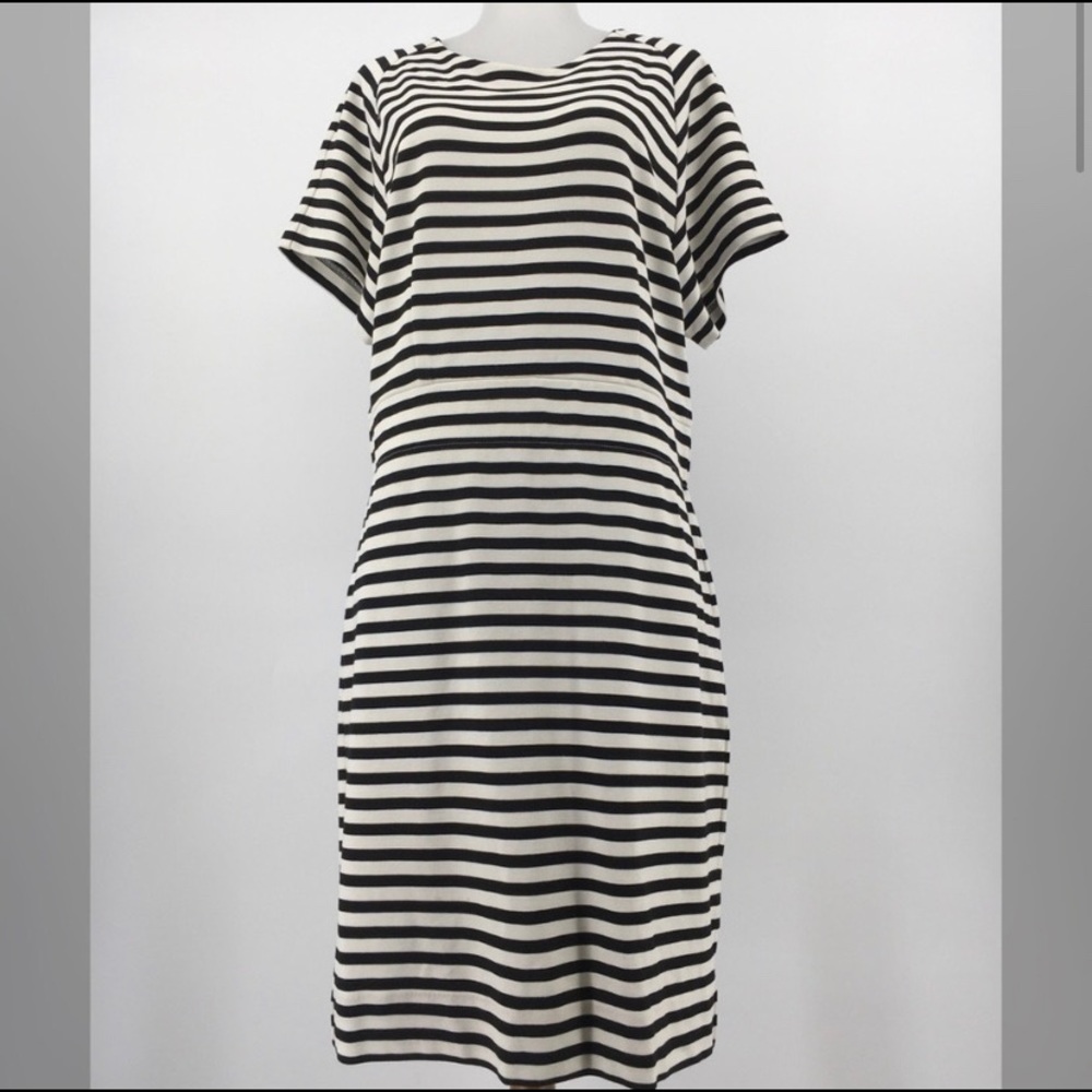 Madewell Stripe Biennial Dress Short Sleeve Sheath